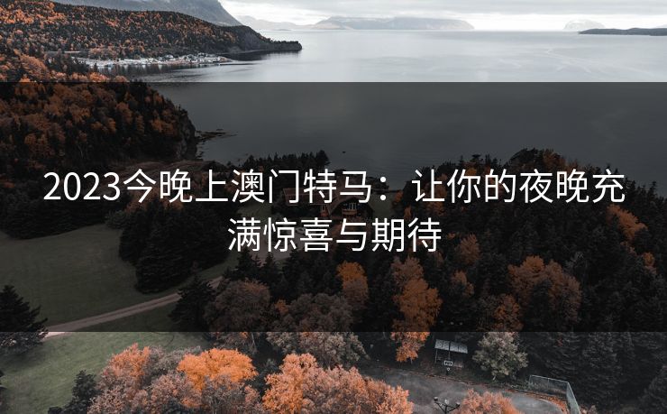 2023今晚上澳门特马：让你的夜晚充满惊喜与期待