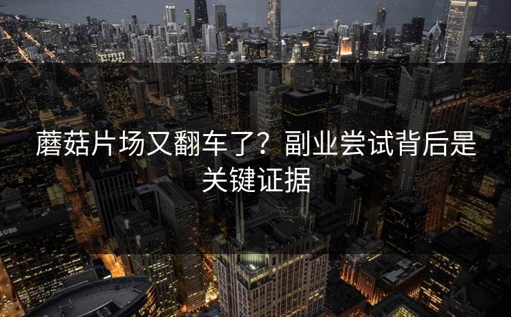 蘑菇片场又翻车了？副业尝试背后是关键证据